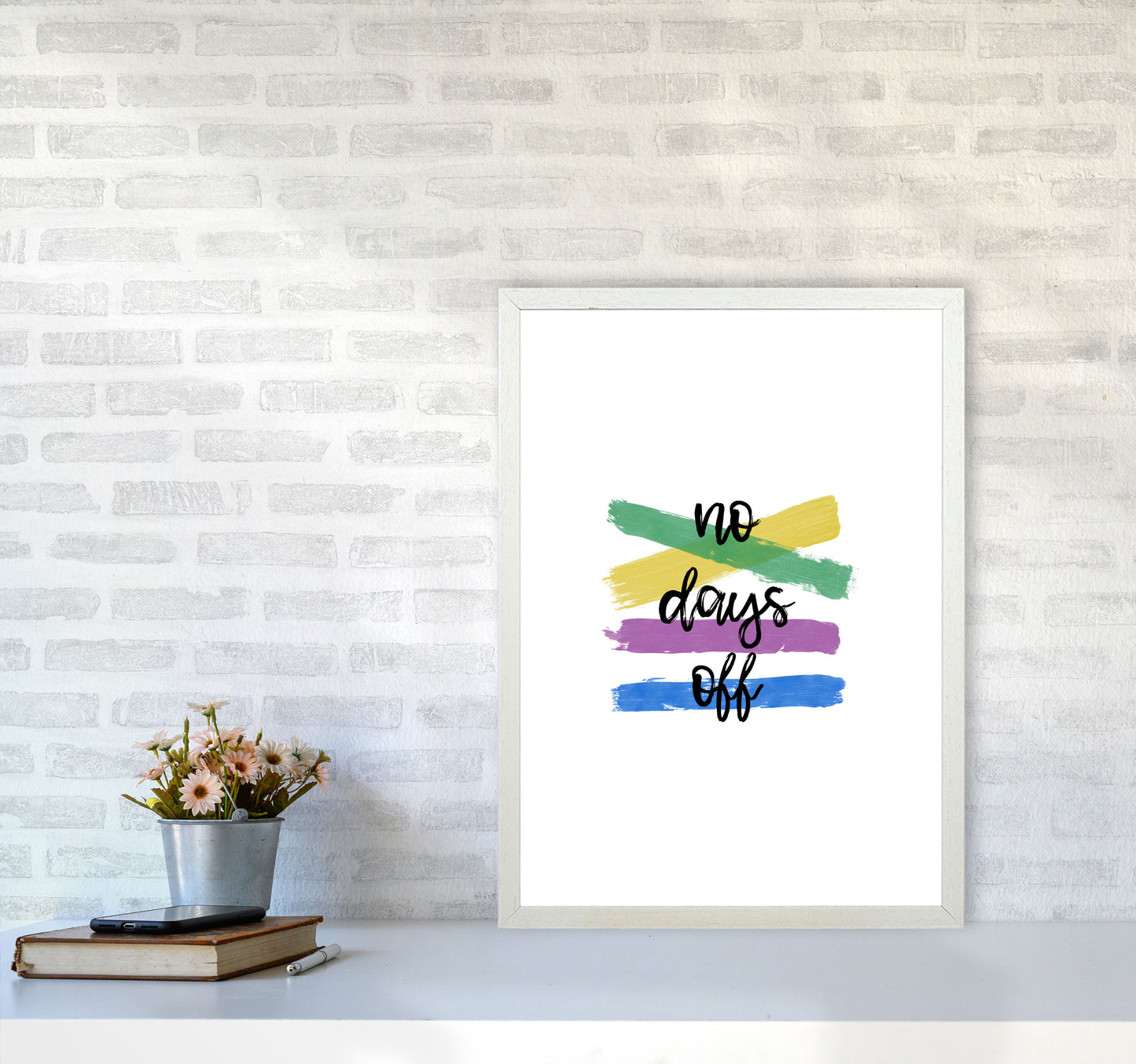 No Days Off Print By Orara Studio A2 Oak Frame