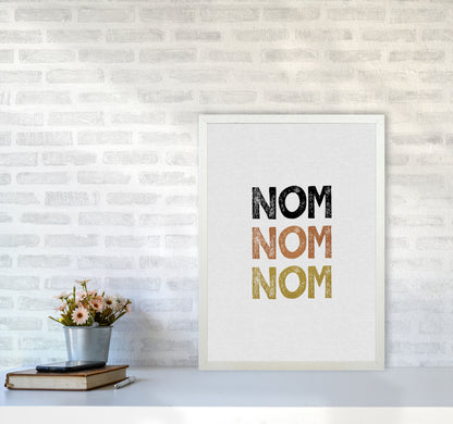 Nom Nom Nom Print By Orara Studio, Framed Kitchen Wall Art A2 Oak Frame