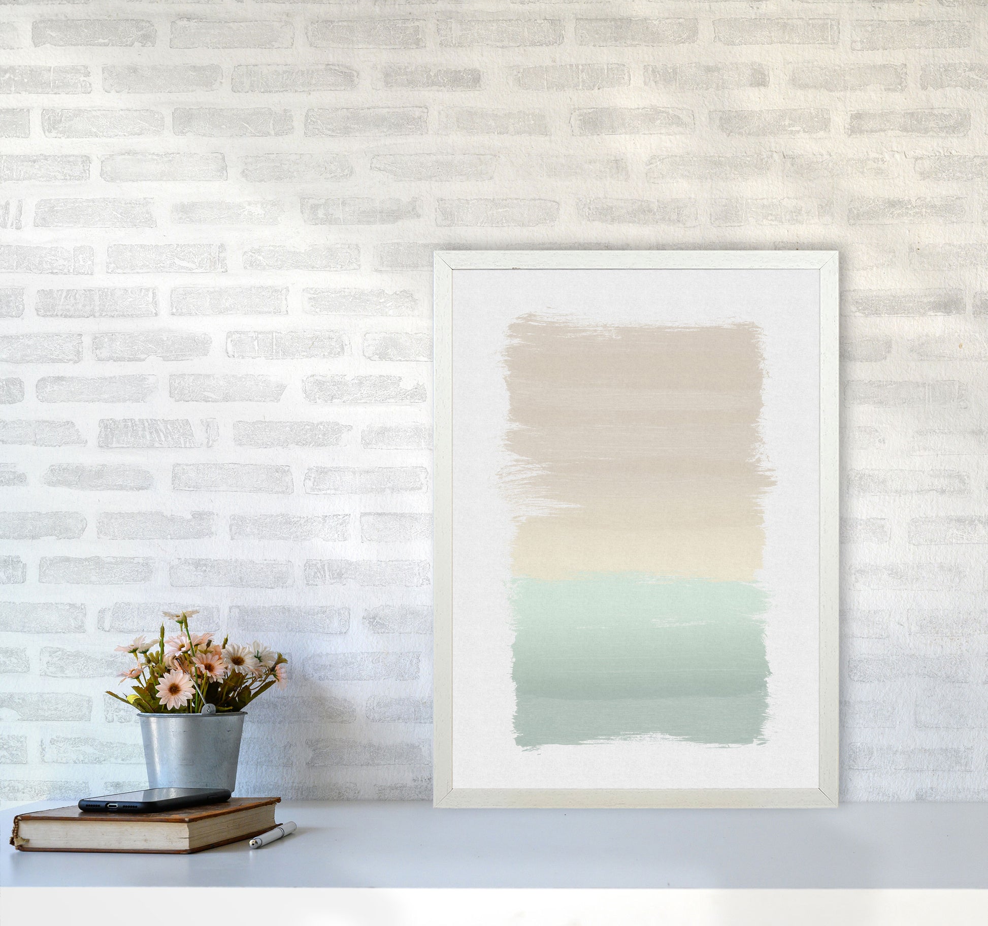 Pastel Abstract Print By Orara Studio A2 Oak Frame