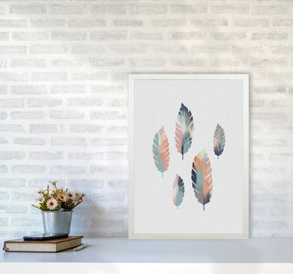 Pastel Leaves Print By Orara Studio, Framed Botanical & Nature Art Print A2 Oak Frame