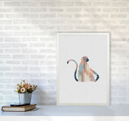 Pastel Monkey Print By Orara Studio Animal Art Print A2 Oak Frame
