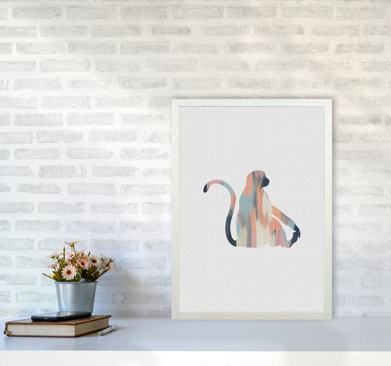 Pastel Monkey Print By Orara Studio Animal Art Print A2 Oak Frame