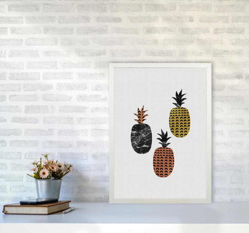 Pineapples Print By Orara Studio, Framed Kitchen Wall Art A2 Oak Frame