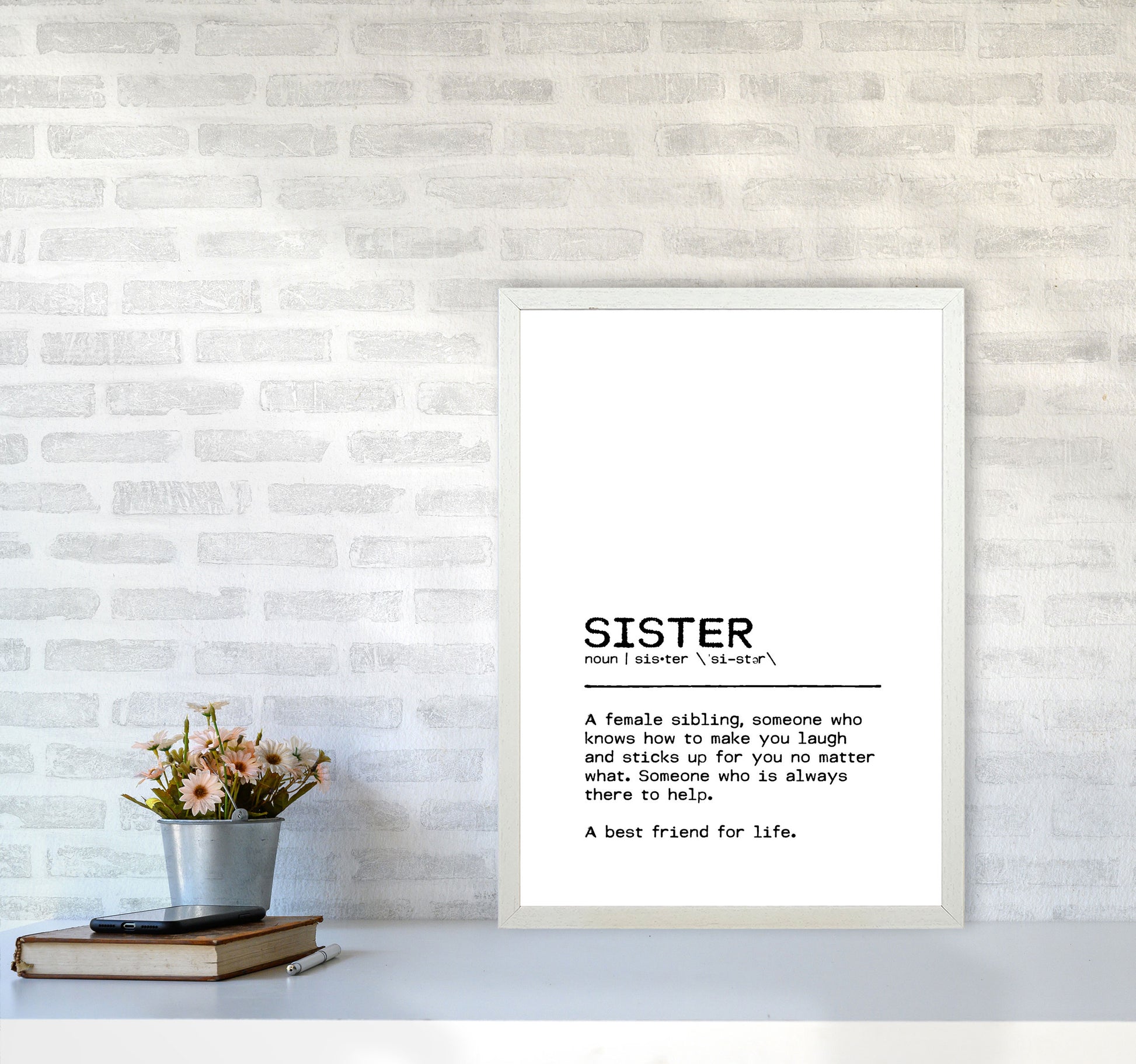Sister Best Friend Definition Quote Print By Orara Studio A2 Oak Frame