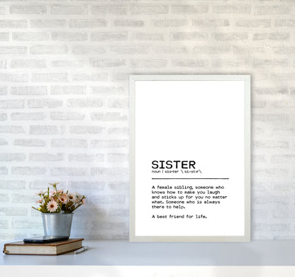 Sister Best Friend Definition Quote Print By Orara Studio A2 Oak Frame