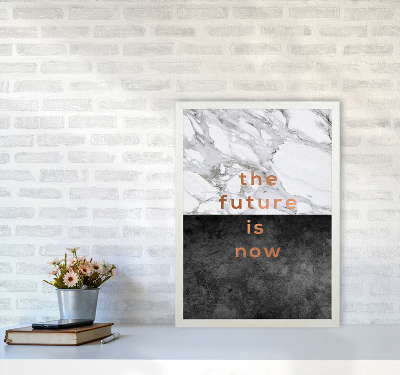 The Future Is Now Copper Quote Print By Orara Studio A2 Oak Frame