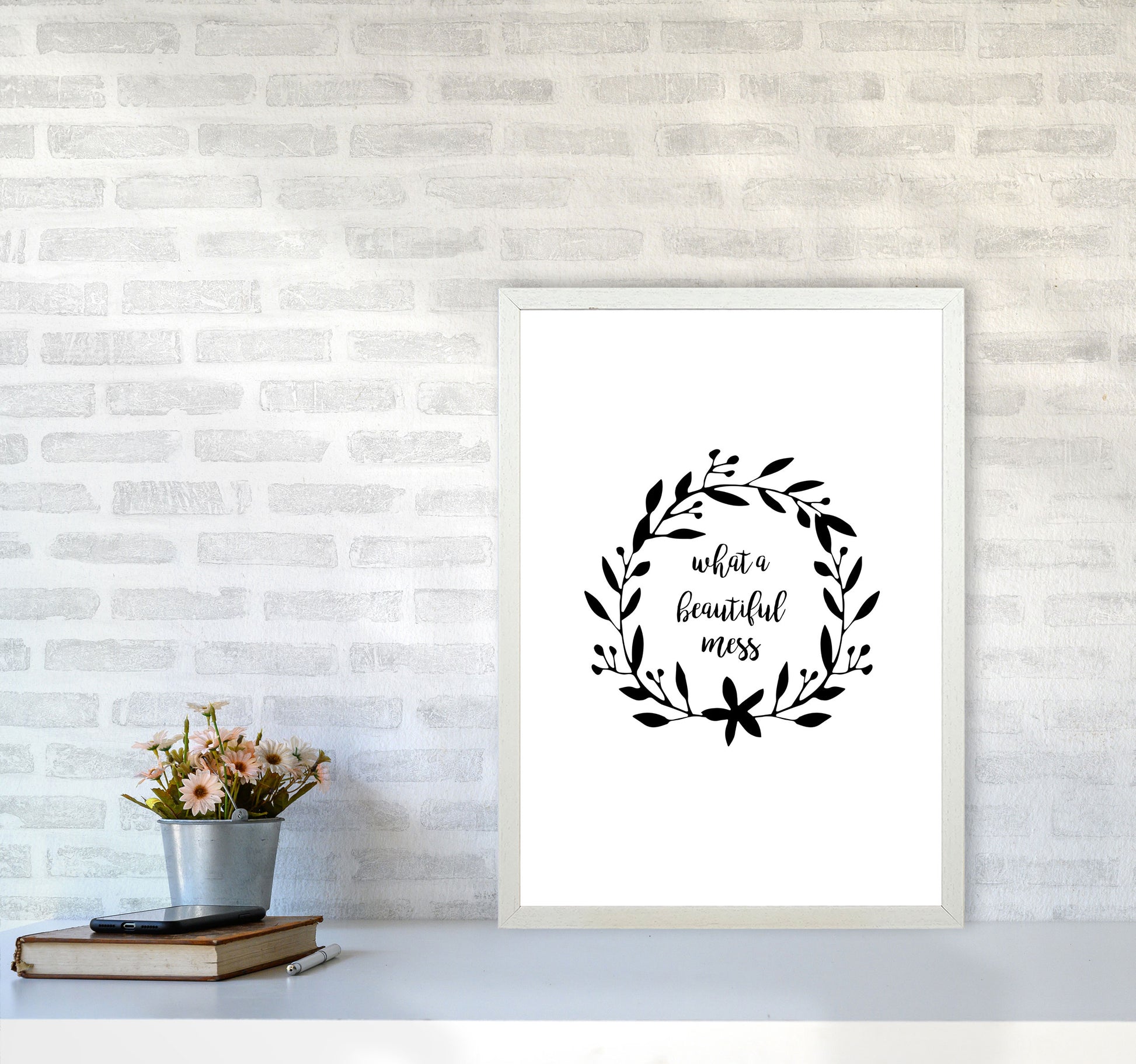 What A Beautiful Mess Illustration Print By Orara Studio A2 Oak Frame