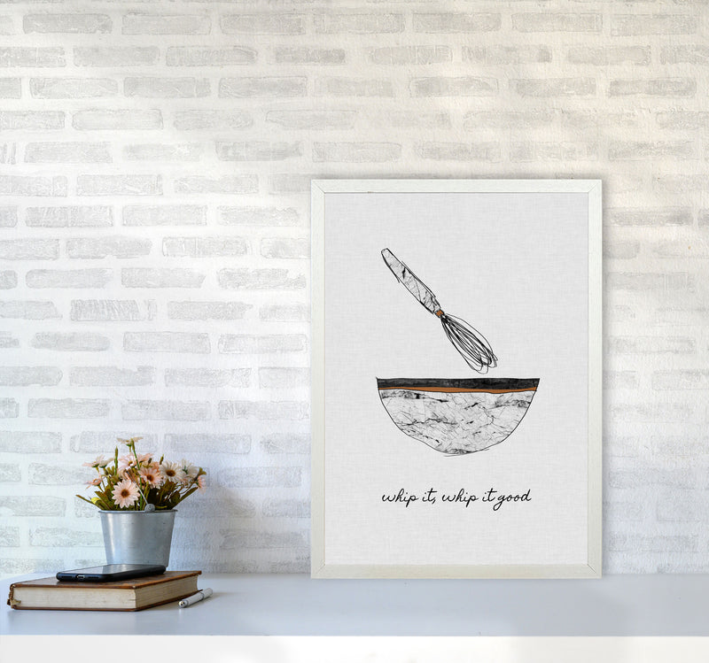 Whip It Good Print By Orara Studio, Framed Kitchen Wall Art A2 Oak Frame