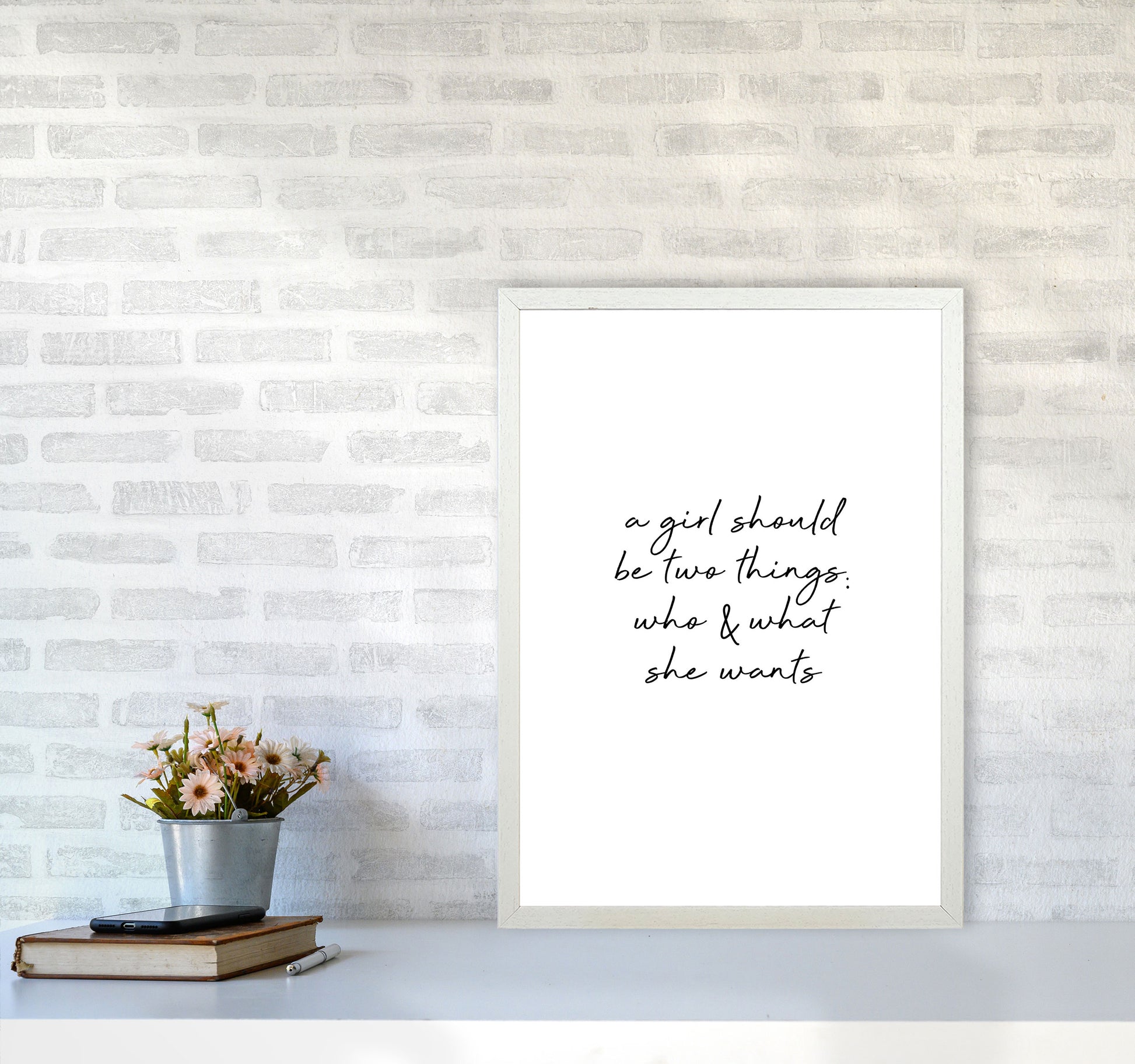 Who & What She Quote Print By Orara Studio A2 Oak Frame