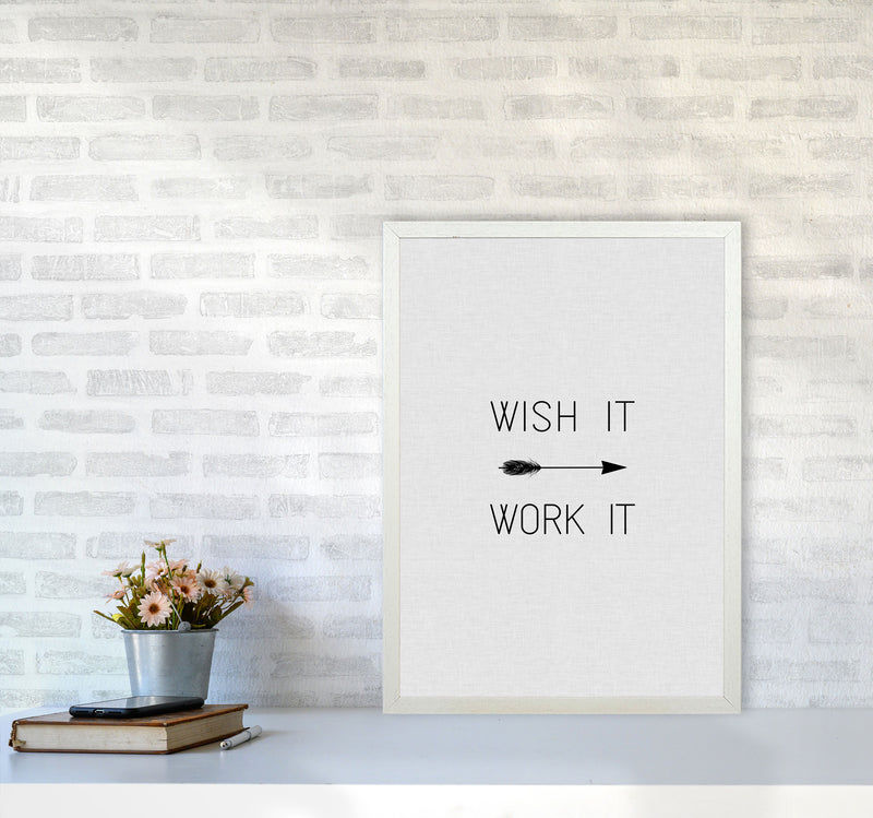 Wish It Work It Arrow Quote Print By Orara Studio A2 Oak Frame