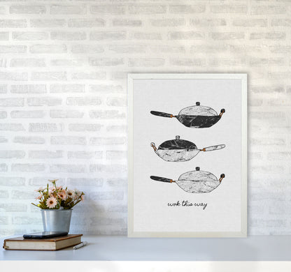 Wok This Way Print By Orara Studio, Framed Kitchen Wall Art A2 Oak Frame