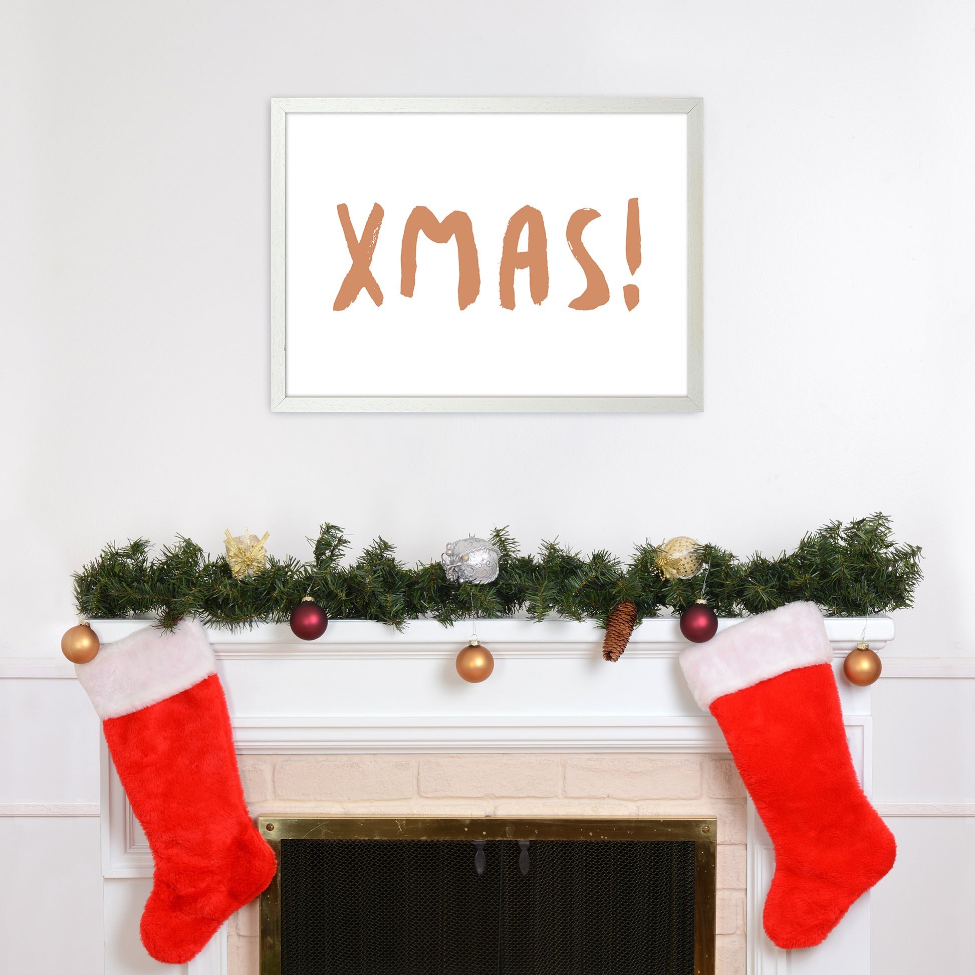XMAS! Christmas Art Print by Orara Studio A2 Oak Frame
