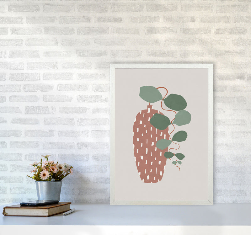 Terrazzo & Leaves Art Print by Orara Studios A2 Oak Frame