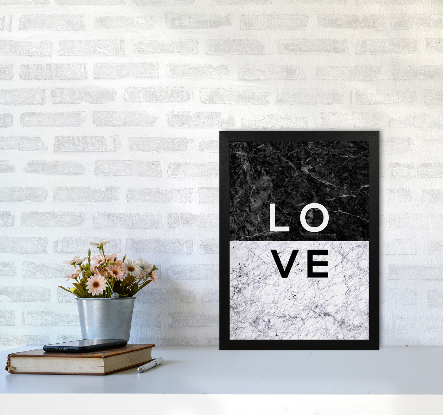 Love Marble Quote Print By Orara Studio A3 White Frame