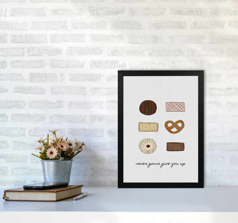 Never Gonna Give You Up Print By Orara Studio, Framed Kitchen Wall Art A3 White Frame