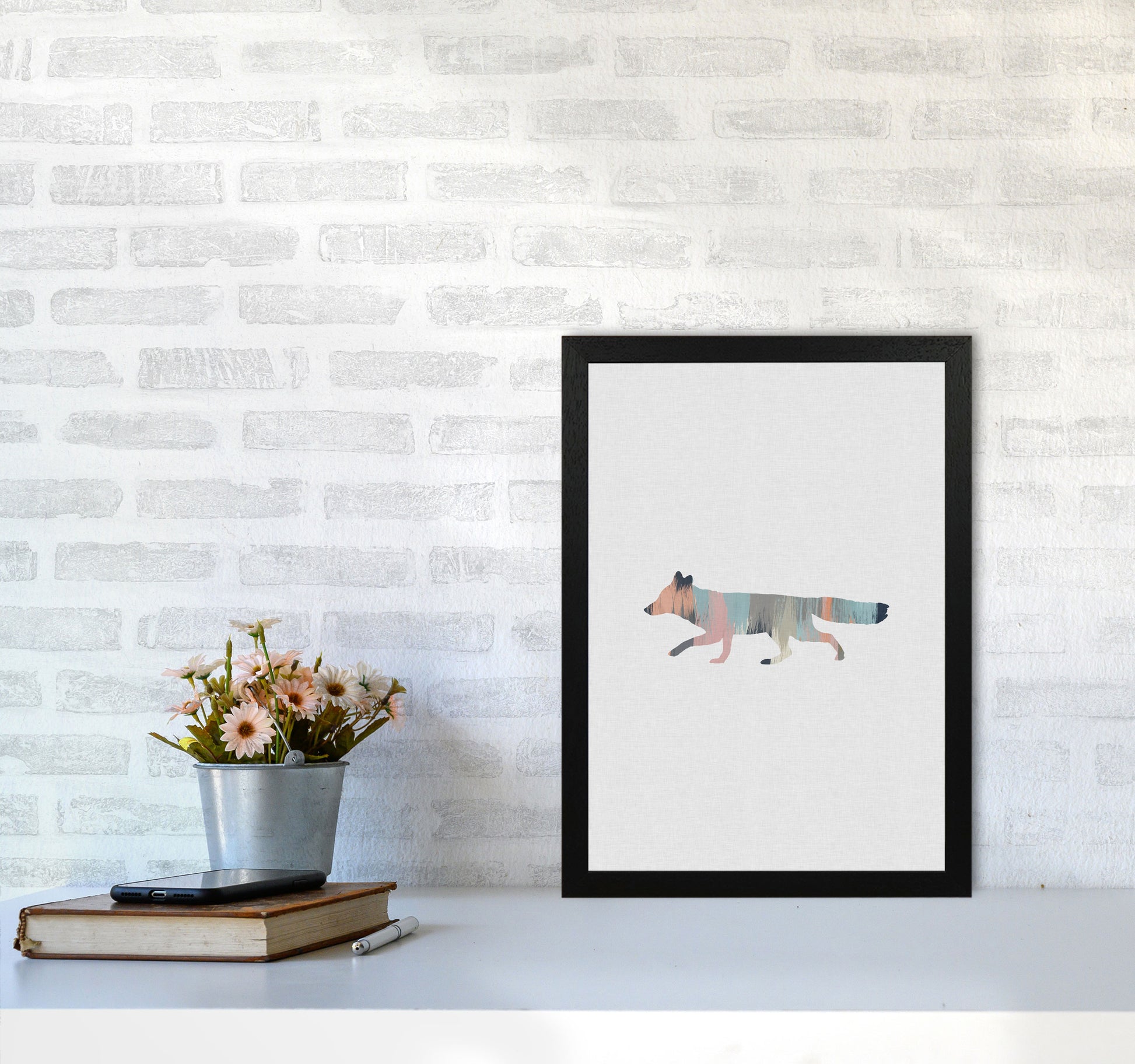 Pastel Fox Print By Orara Studio Animal Art Print A3 White Frame