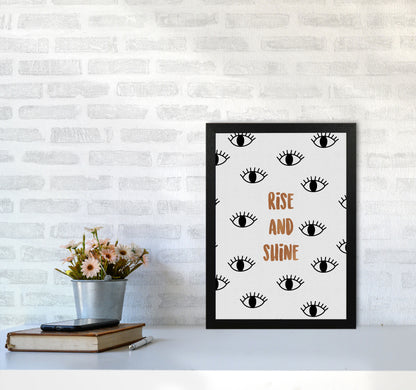 Rise & Shine Bedroom Quote Print By Orara Studio A3 White Frame