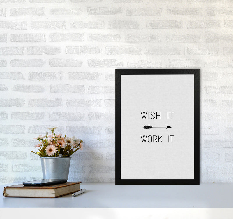 Wish It Work It Arrow Quote Print By Orara Studio A3 White Frame