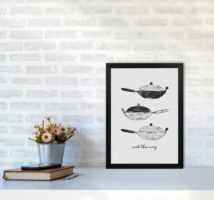 Wok This Way Print By Orara Studio, Framed Kitchen Wall Art A3 White Frame