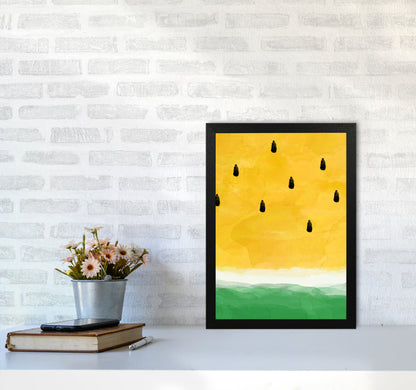 Yellow Watermelon Print By Orara Studio, Framed Kitchen Wall Art A3 White Frame
