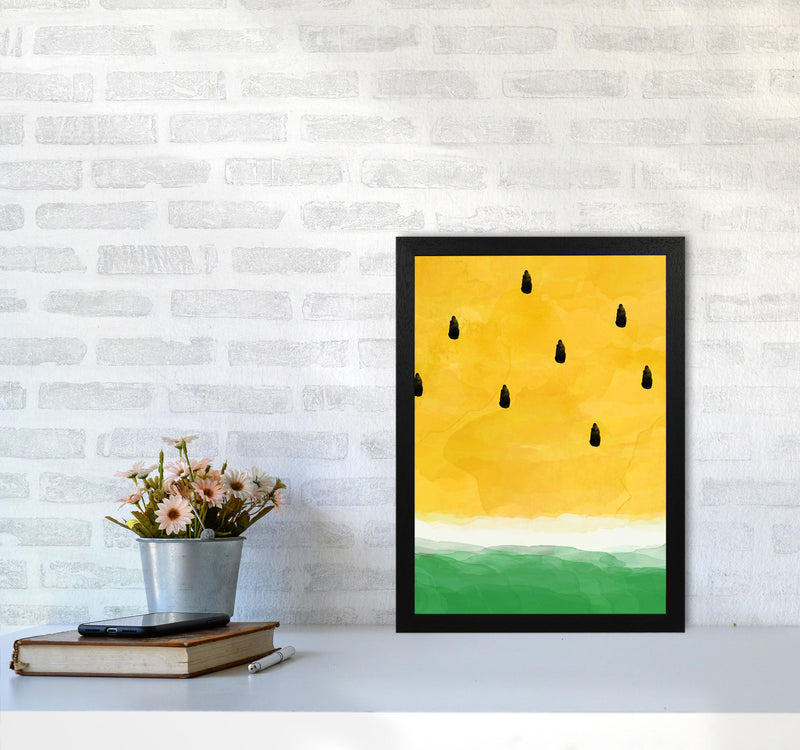 Yellow Watermelon Print By Orara Studio, Framed Kitchen Wall Art A3 White Frame