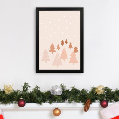 Winter Forest Christmas Art Print by Orara Studio A3 White Frame