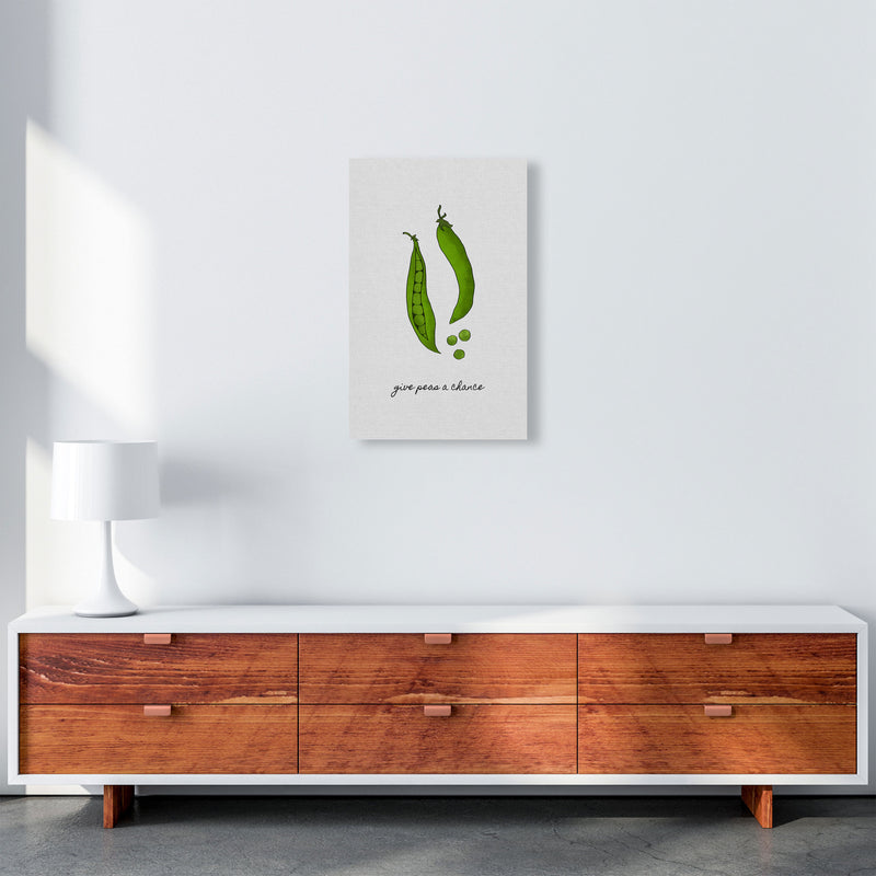 Give Peas A Chance Print By Orara Studio, Framed Kitchen Wall Art A3 Canvas