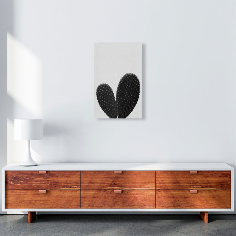 Heart Cactus Black & White Print By Orara Studio A3 Canvas