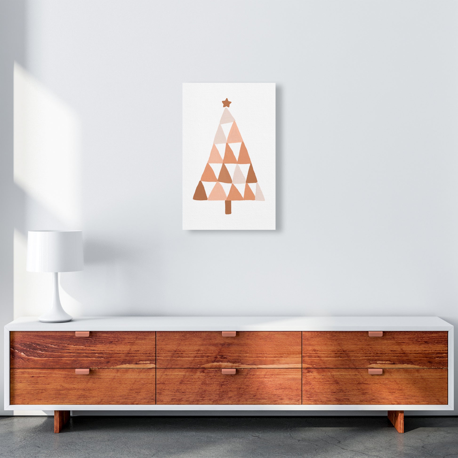 Pastel Christmas Tree Christmas Art Print by Orara Studio A3 Canvas