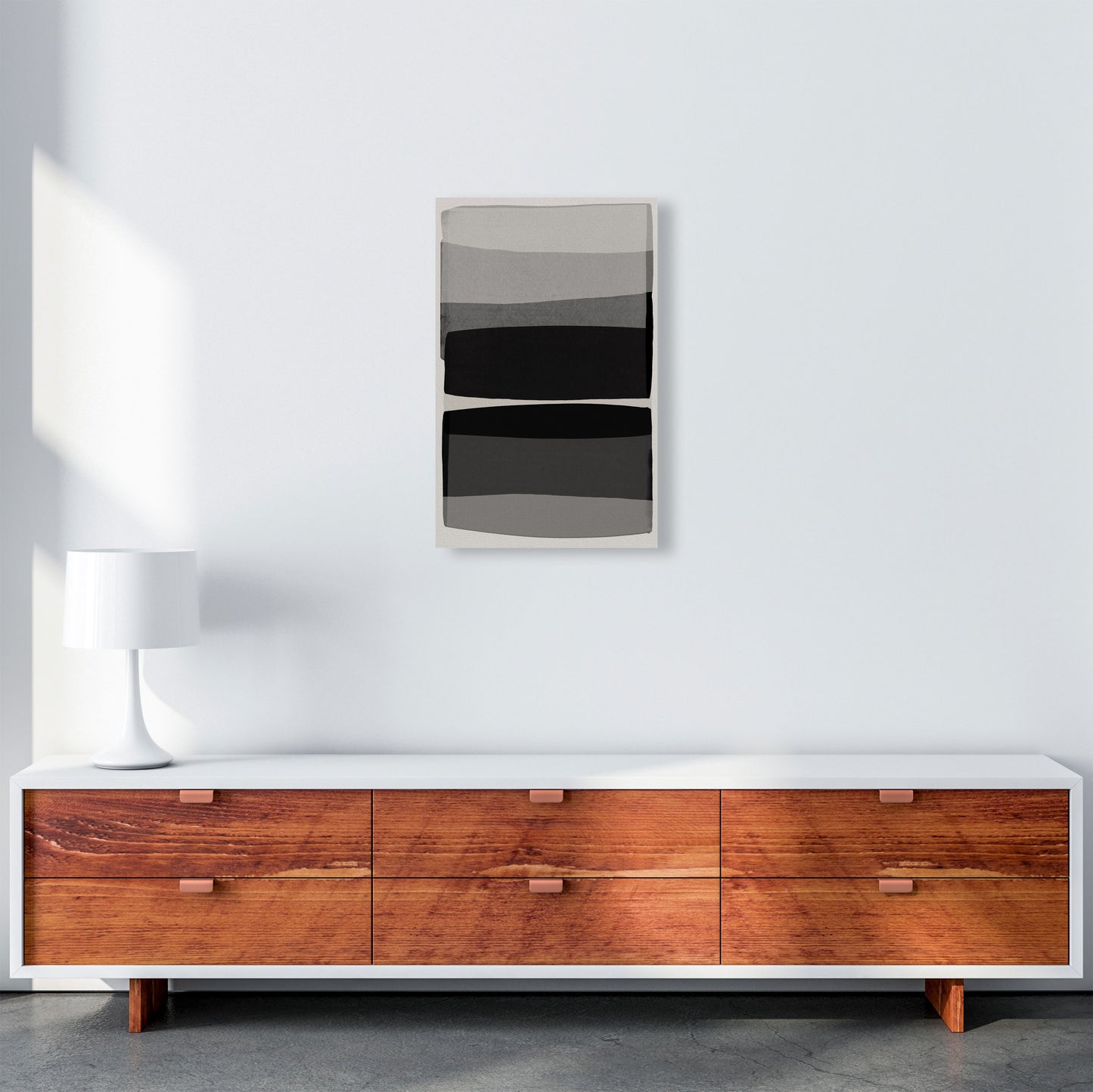 Modern Black and White Abstract Art Print by Orara Studio A3 Canvas
