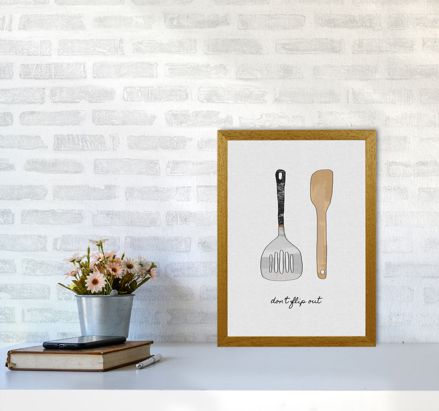 Don&#39;t Flip Out Print By Orara Studio, Framed Kitchen Wall Art A3 Print Only