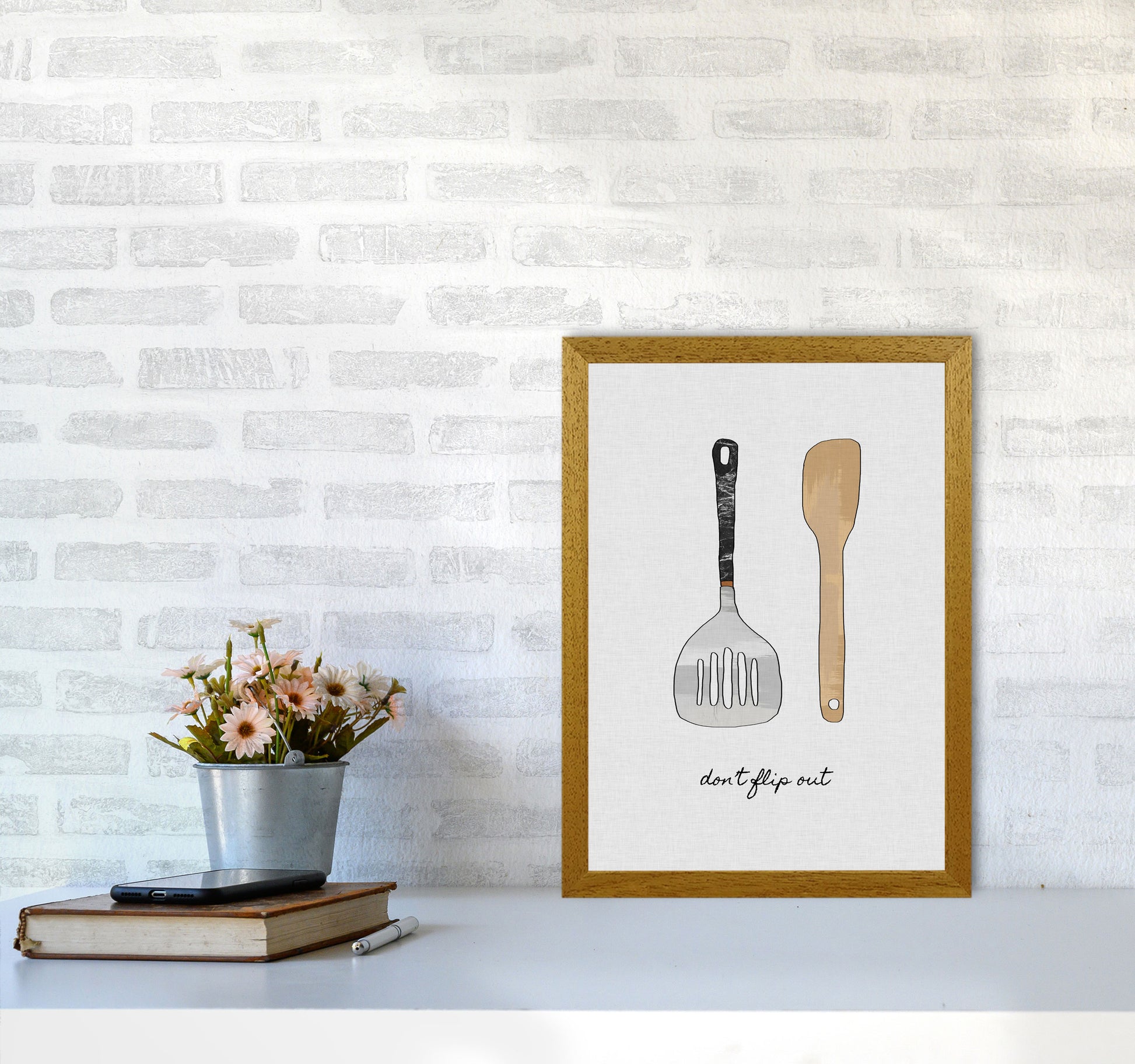 Don&#39;t Flip Out Print By Orara Studio, Framed Kitchen Wall Art A3 Print Only