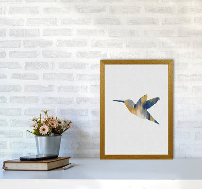 Hummingbird Blue & Yellow I Print By Orara Studio Animal Art Print A3 Print Only