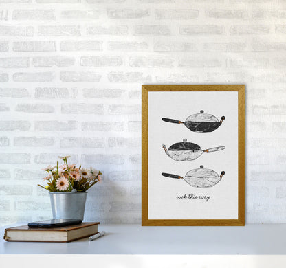 Wok This Way Print By Orara Studio, Framed Kitchen Wall Art A3 Print Only