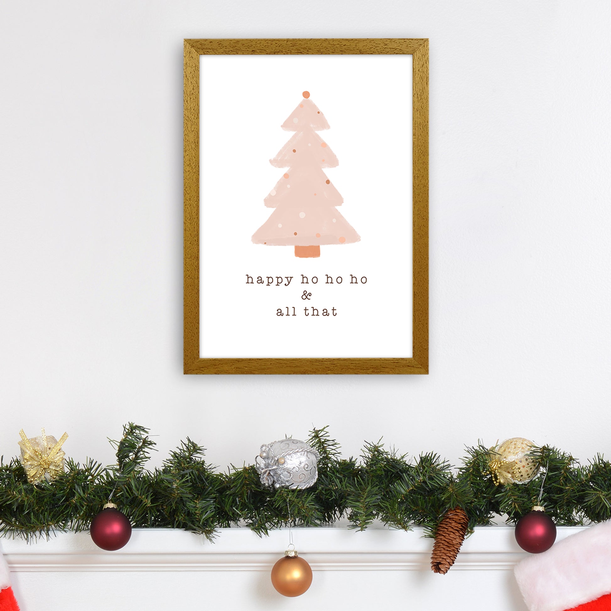 Happy Ho Ho Ho Christmas Art Print by Orara Studio A3 Print Only