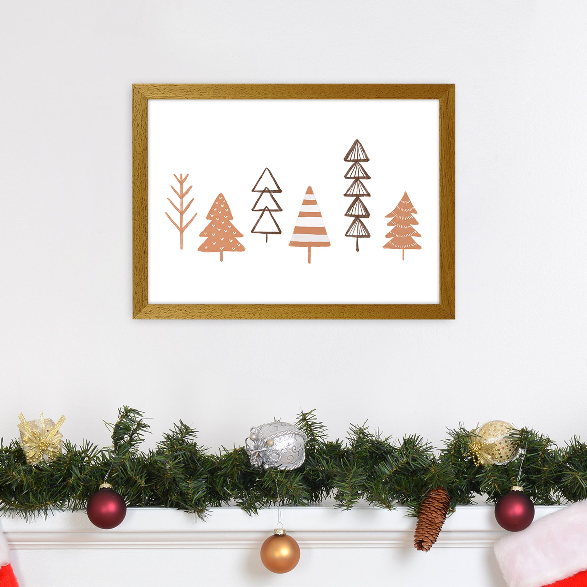 Winter Trees Illustration Christmas Art Print by Orara Studio A3 Print Only