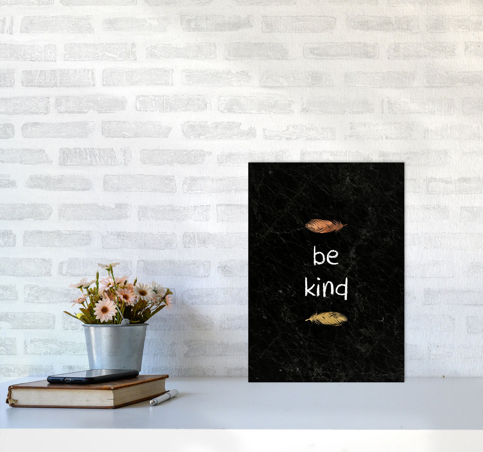 Be Kind Children&#39;s Quote Print By Orara Studio A3 Black Frame