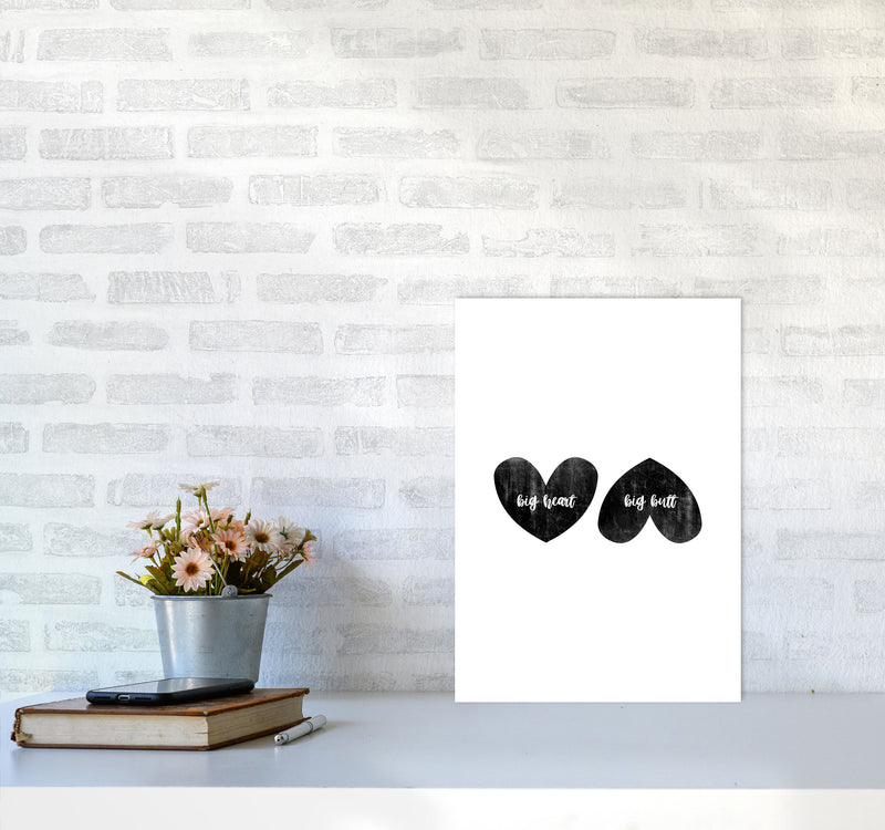 Big Heart Big Butt Humorous Art Print By Orara Studio A3 Black Frame