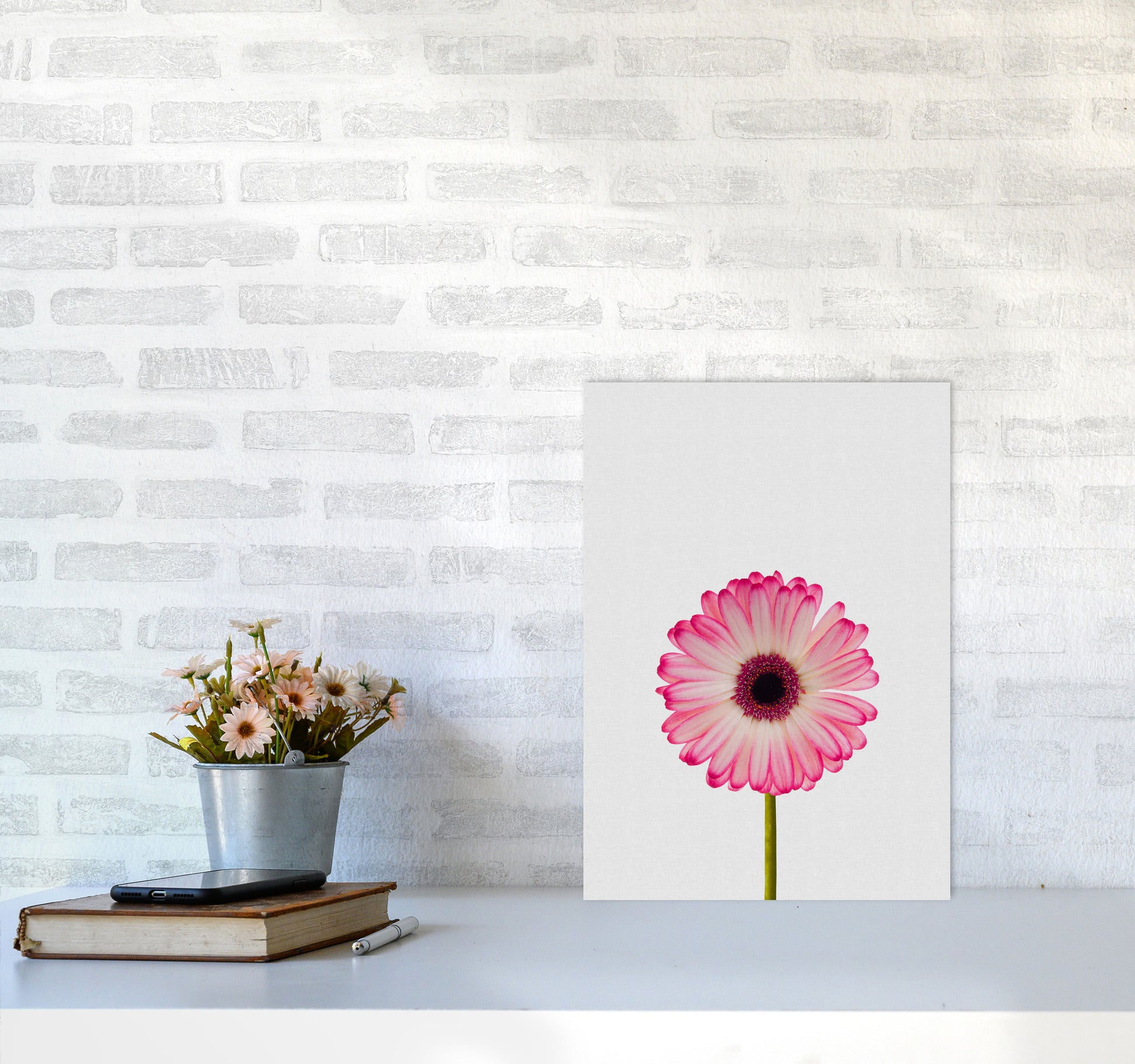 Daisy Still Life Print By Orara Studio, Framed Botanical & Nature Art Print A3 Black Frame