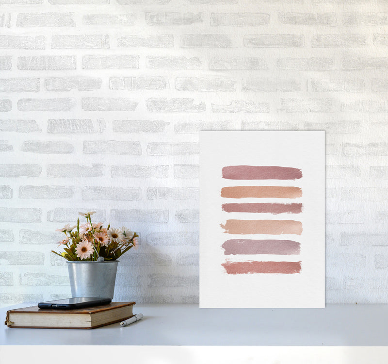 Dusty Rose Stripes Print By Orara Studio A3 Black Frame
