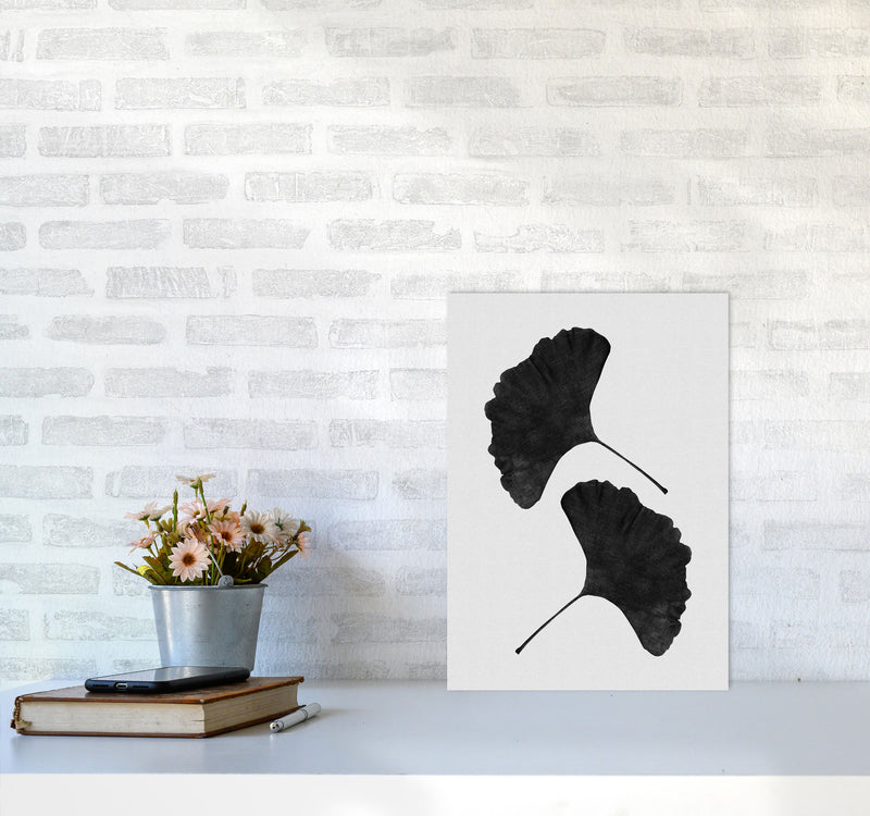 Ginkgo Leaf Black & White II Print By Orara Studio A3 Black Frame