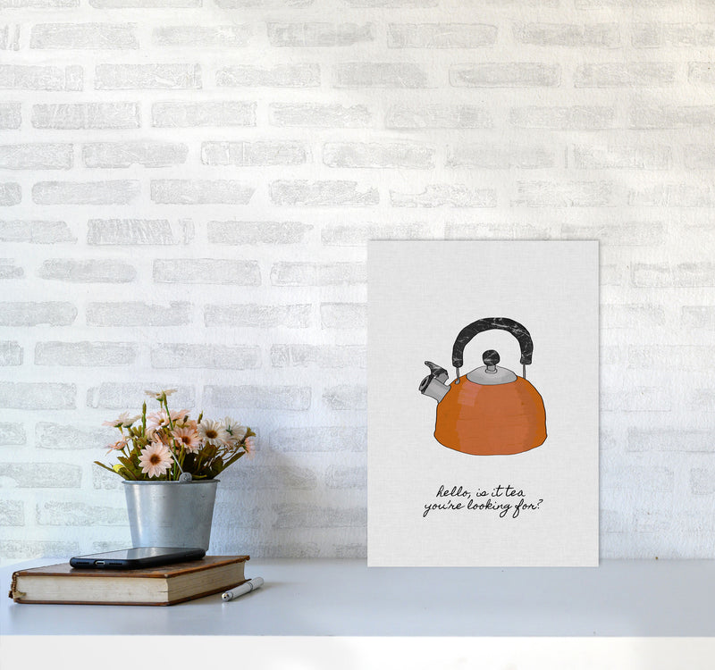 Hello Is It Tea Print By Orara Studio, Framed Kitchen Wall Art A3 Black Frame