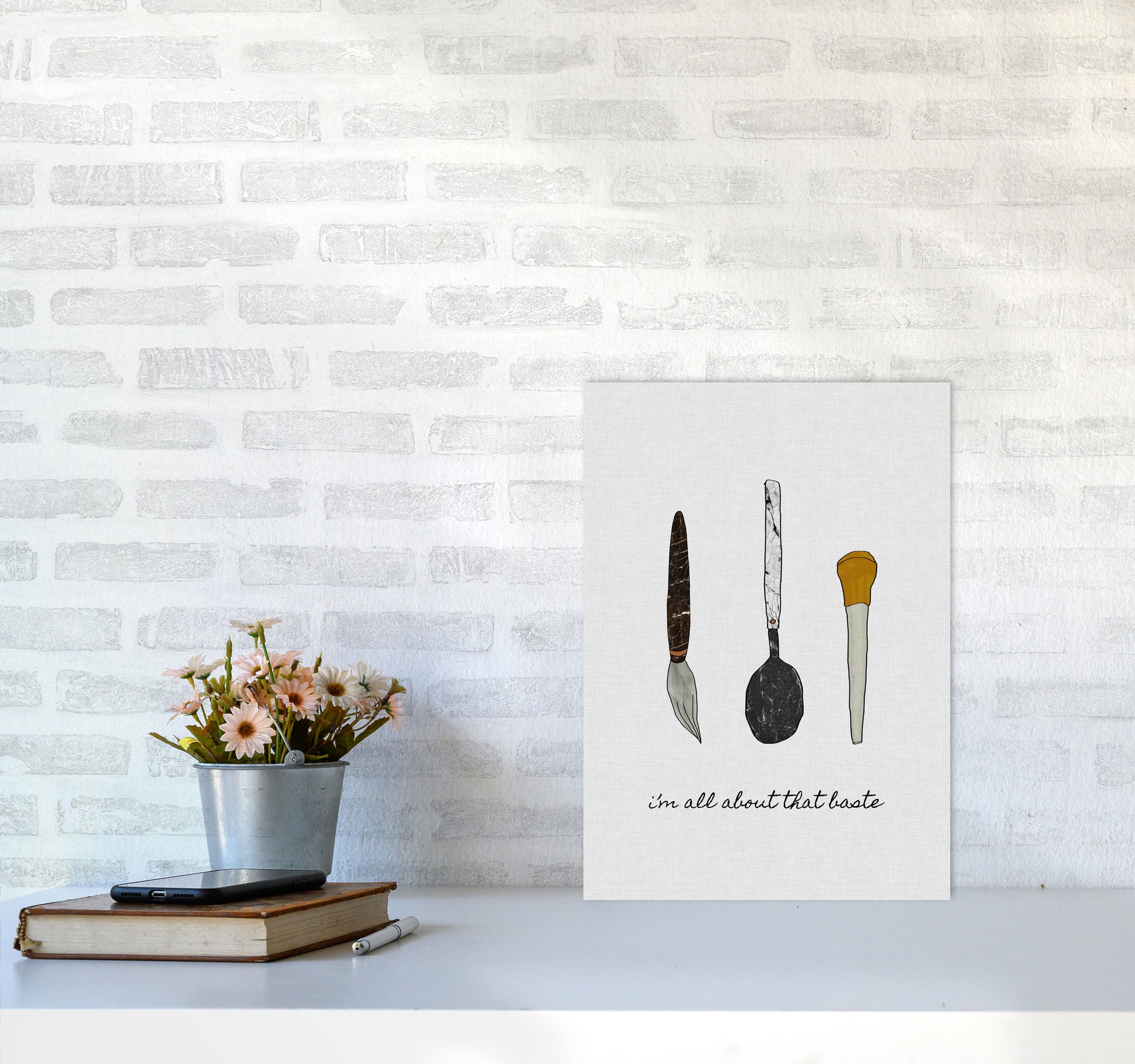 I&#39;m All About The Baste Print By Orara Studio, Framed Kitchen Wall Art A3 Black Frame
