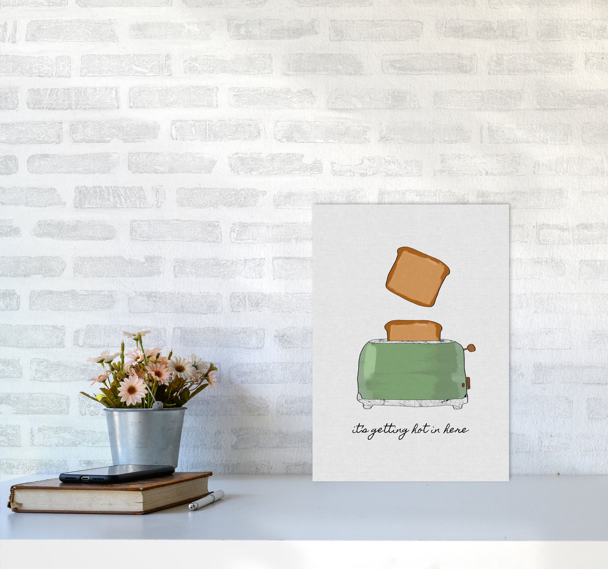 It&#39;s Getting Hot In Here Print By Orara Studio, Framed Kitchen Wall Art A3 Black Frame