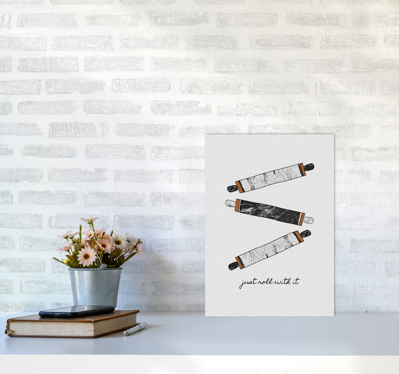 Just Roll With It Print By Orara Studio, Framed Kitchen Wall Art A3 Black Frame