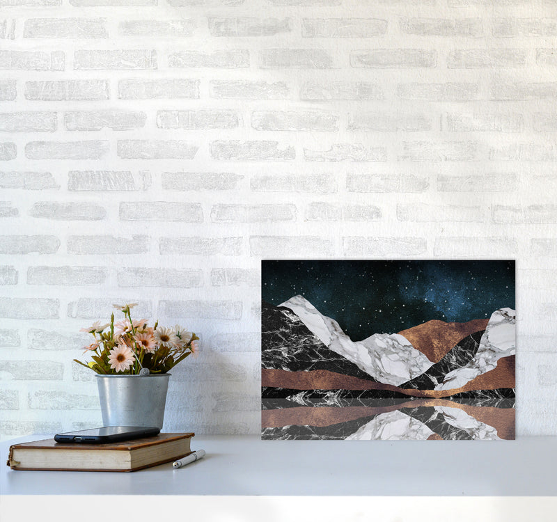 Landscape Mountains Print By Orara Studio, Framed Botanical & Nature Art Print A3 Black Frame