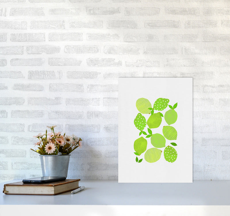 Lime Crowd Print By Orara Studio, Framed Kitchen Wall Art A3 Black Frame
