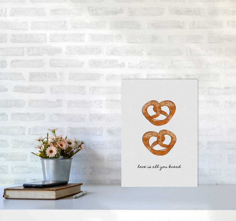 Love Is All You Knead Print By Orara Studio, Framed Kitchen Wall Art A3 Black Frame