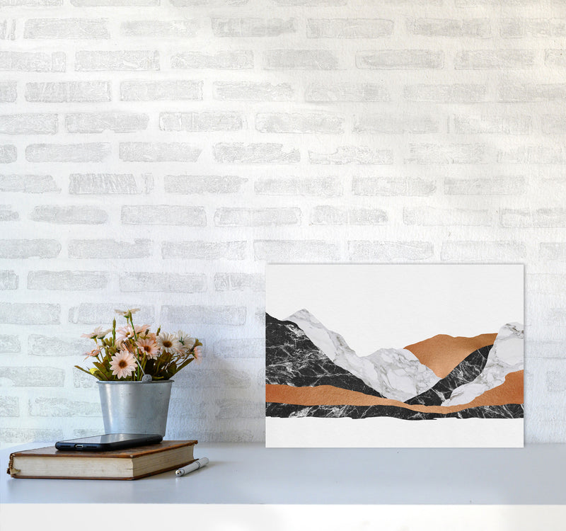 Marble Landscape I Print By Orara Studio, Framed Botanical & Nature Art Print A3 Black Frame