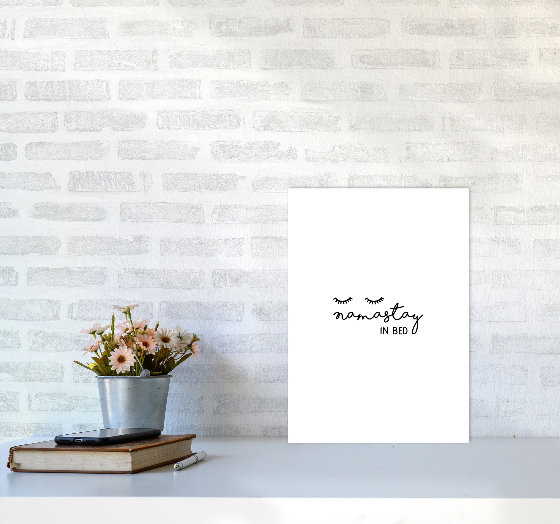 Namastay In Bed Bedroom Art Print By Orara Studio A3 Black Frame
